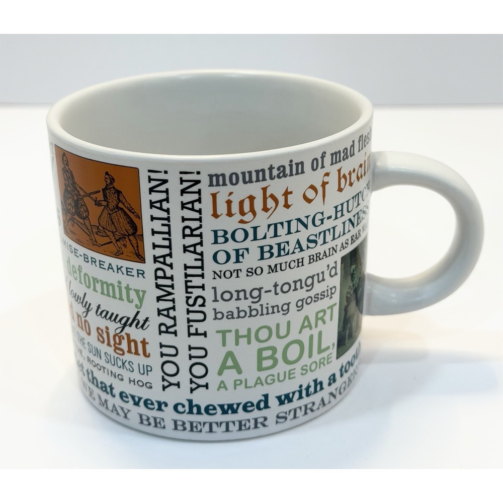 Shakespearean Insults 14oz Cup Mug Unemployed Philosophers Guild Shakespeare New